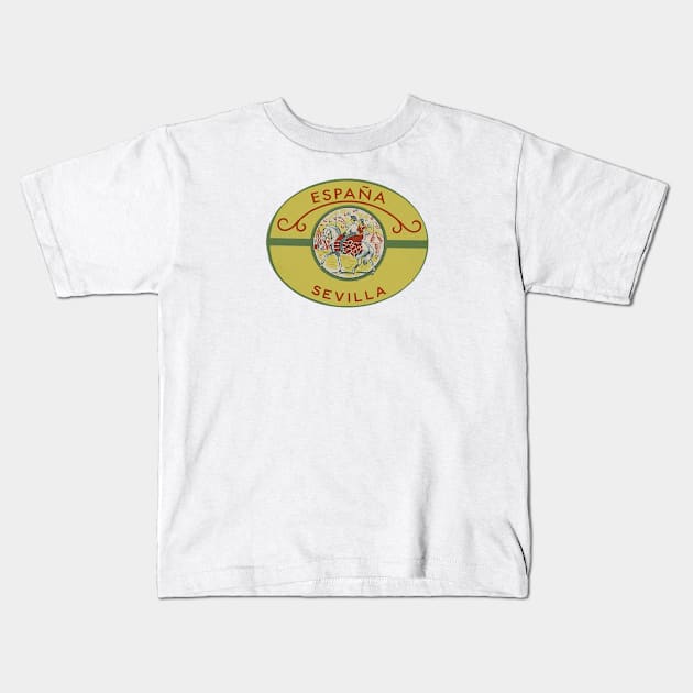 Sevilla Spain | Travel | Andalusia | Vintage | Spanish | Flamenco Kids T-Shirt by Tropical Blood